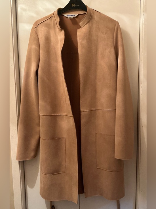 NYGARD Jackets & Blazers - NYGARD Camel / Tan Faux Suede Duster Coat Jacket With Belt Size M